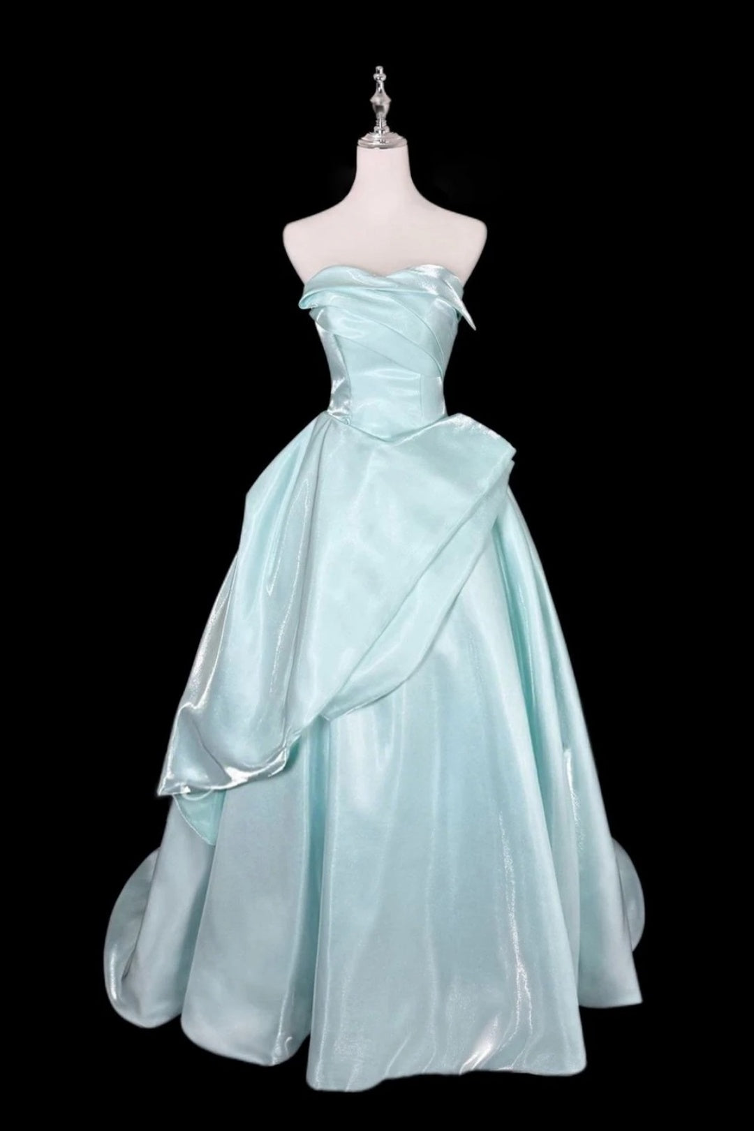 Strapless Satin Homecoming Evening Dress, Structured A‑Line Formal Prom Gown F0123