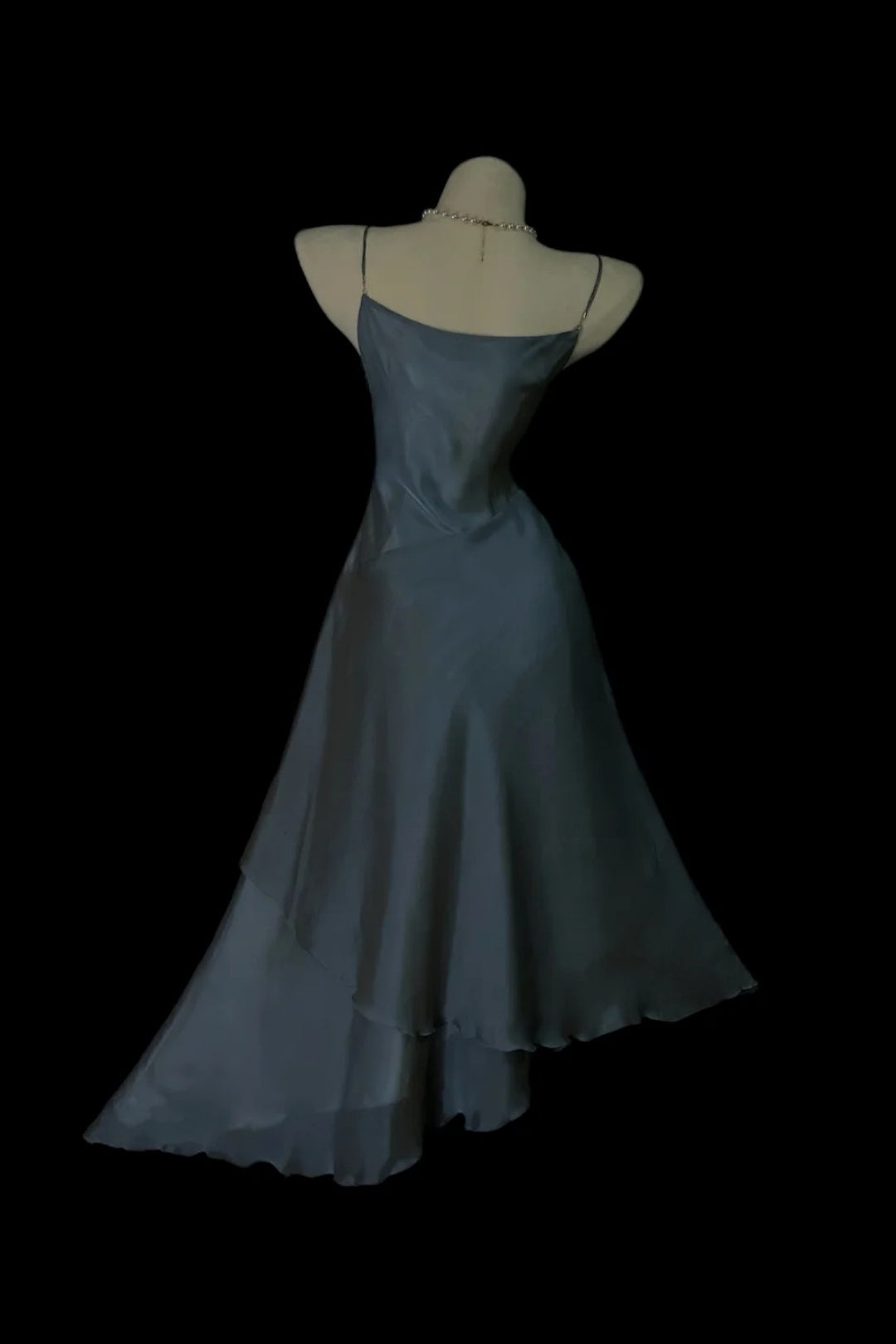 Slate‑Gray Satin Cowl Neck Homecoming Dress Beaded Tassel Fall Formal Party Gown F0089