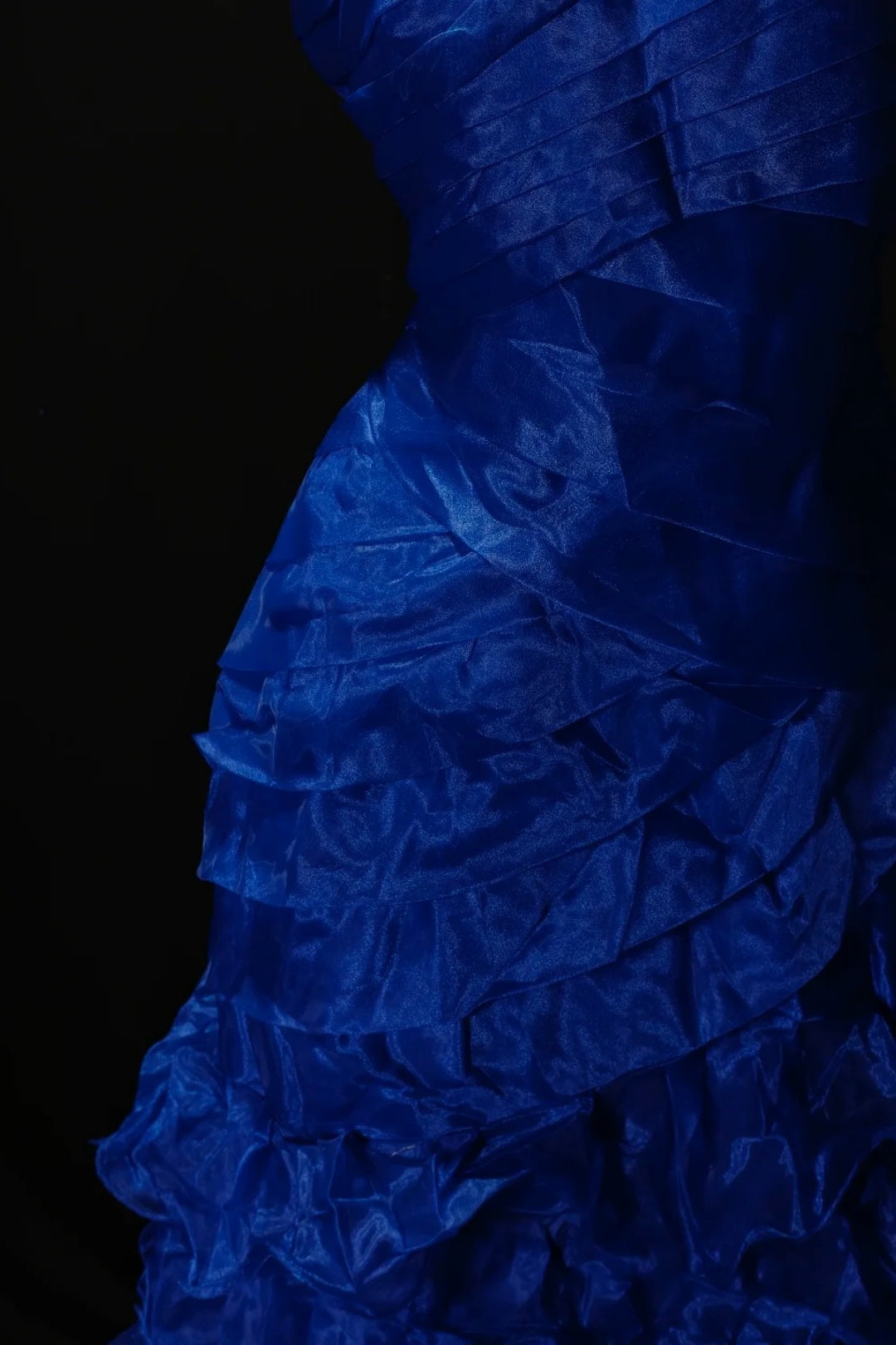 Royal Blue Strapless Ruffled Mermaid Prom Dress F0336