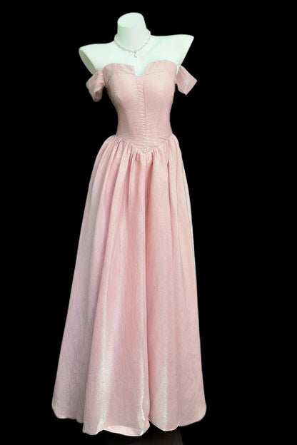 Evening Gown Pink Off Shoulder Custom Disney Princesscore Tulle Ball Gown Floral049
