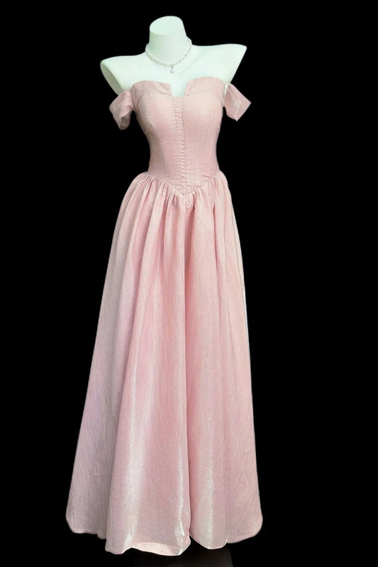 Evening Gown Pink Off Shoulder Custom Disney Princesscore Tulle Ball Gown Floral049