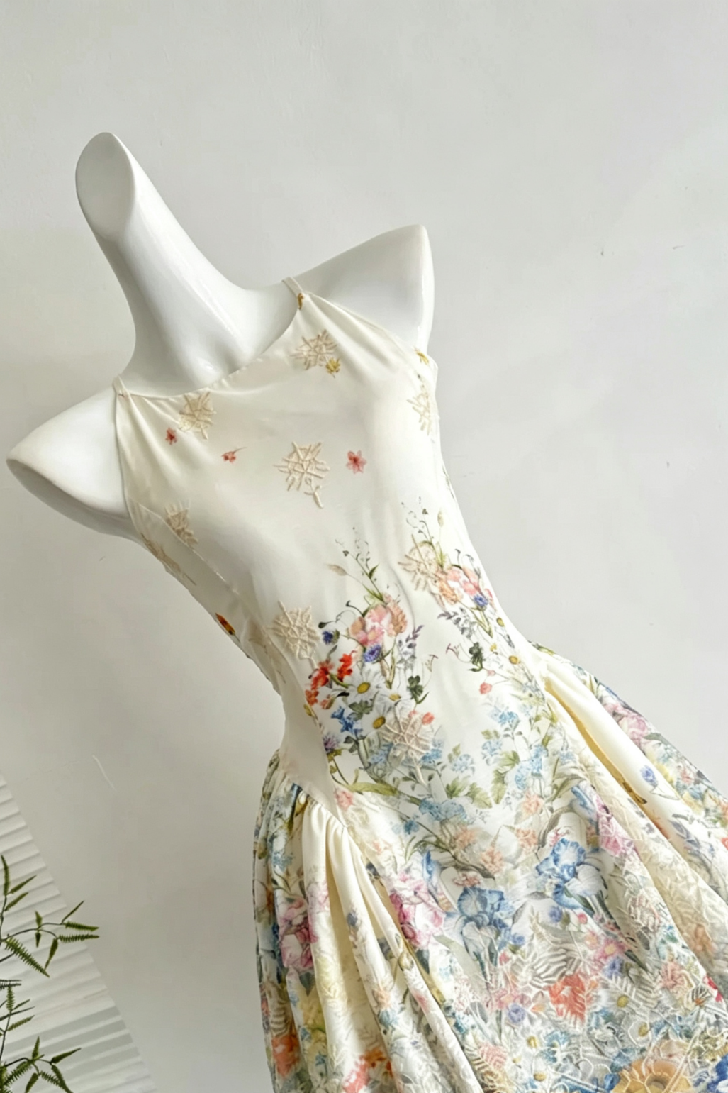 Floral Print Halter Mini Dress Lace Hem A-Line Party Gown F0213