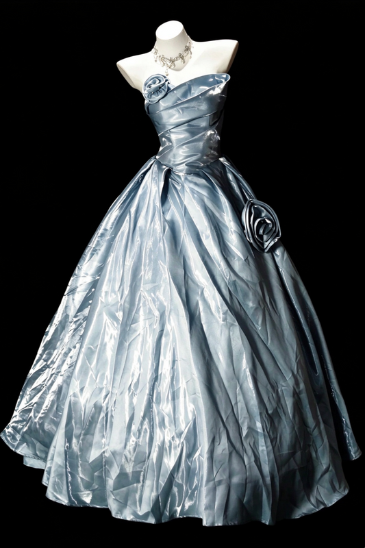 3D Floral Strapless Evening Ball Gown F0388