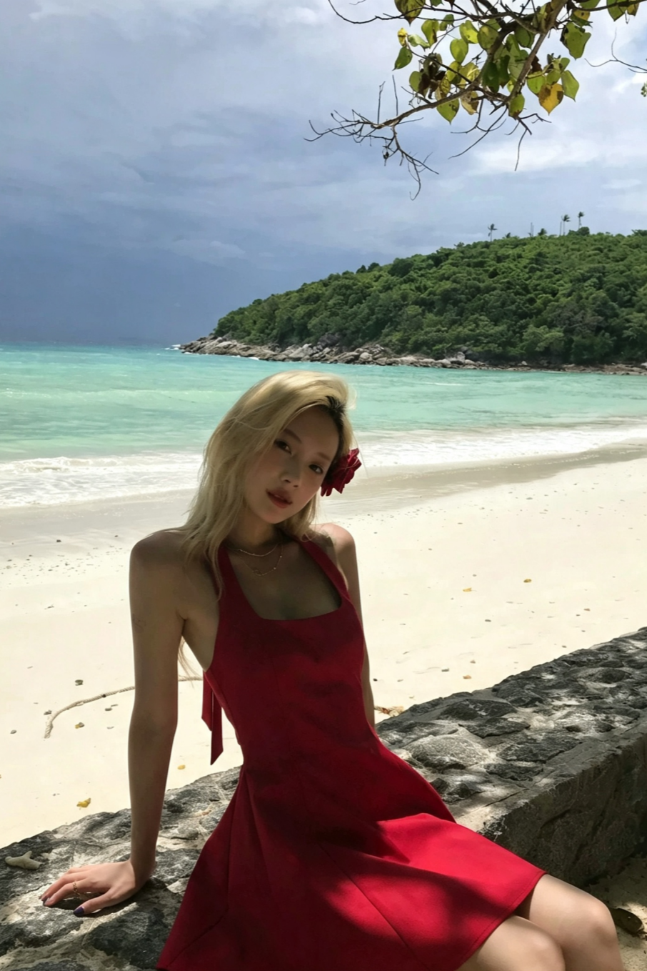 Red Halter A-Line Mini Dress, Back Tie Flared Homecoming Cocktail Party Dress F060