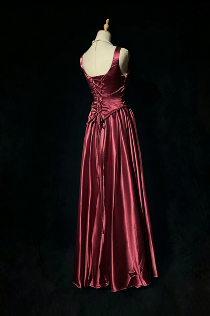 Prom Dress Corset Bodice Satin Evening Gown Multiple Colors For Special Occasion F0066