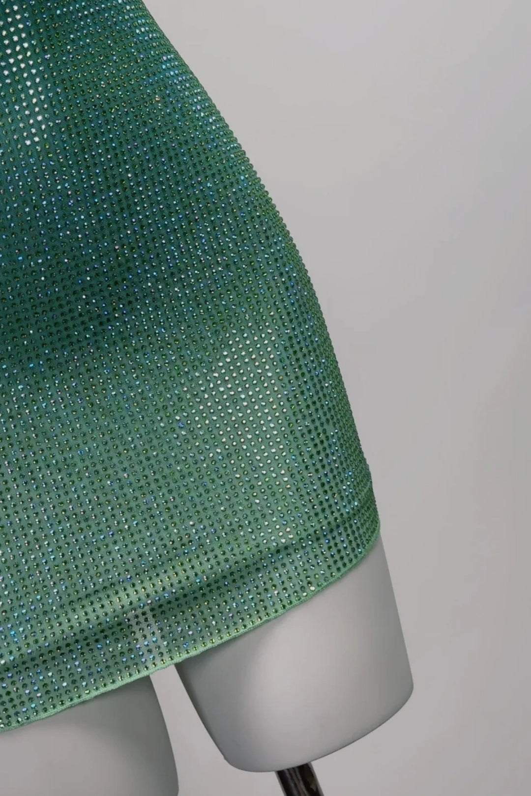 Cocktail Dress Green Rhinestone Spaghetti Strap Bodycon Mini Party Gown F0071