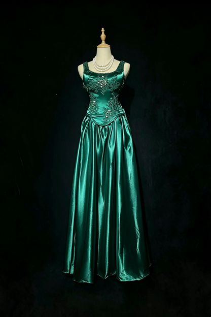 Prom Dress Corset Bodice Satin Evening Gown Multiple Colors For Special Occasion F0066