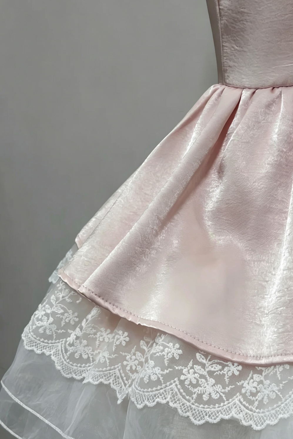 Pink Pearl Tulle Homecoming Dress Bow Short Princess Gown F0092