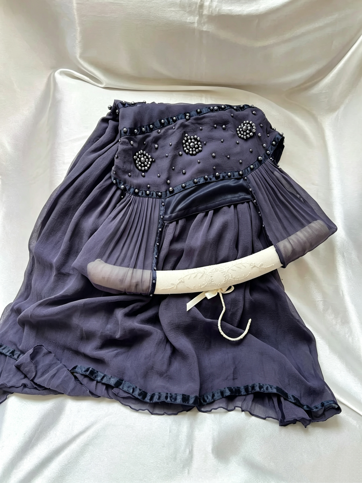 Dark Purple Square Neck Beaded Chiffon Short Cocktail Dress F0259