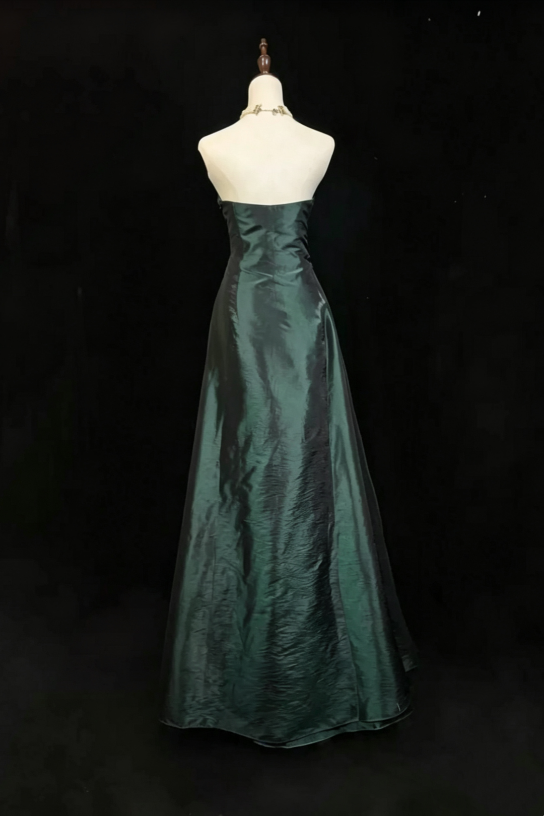 Evening Gown Vintage Beaded Lace Applique Strapless A‑Line Prom Dress F0072
