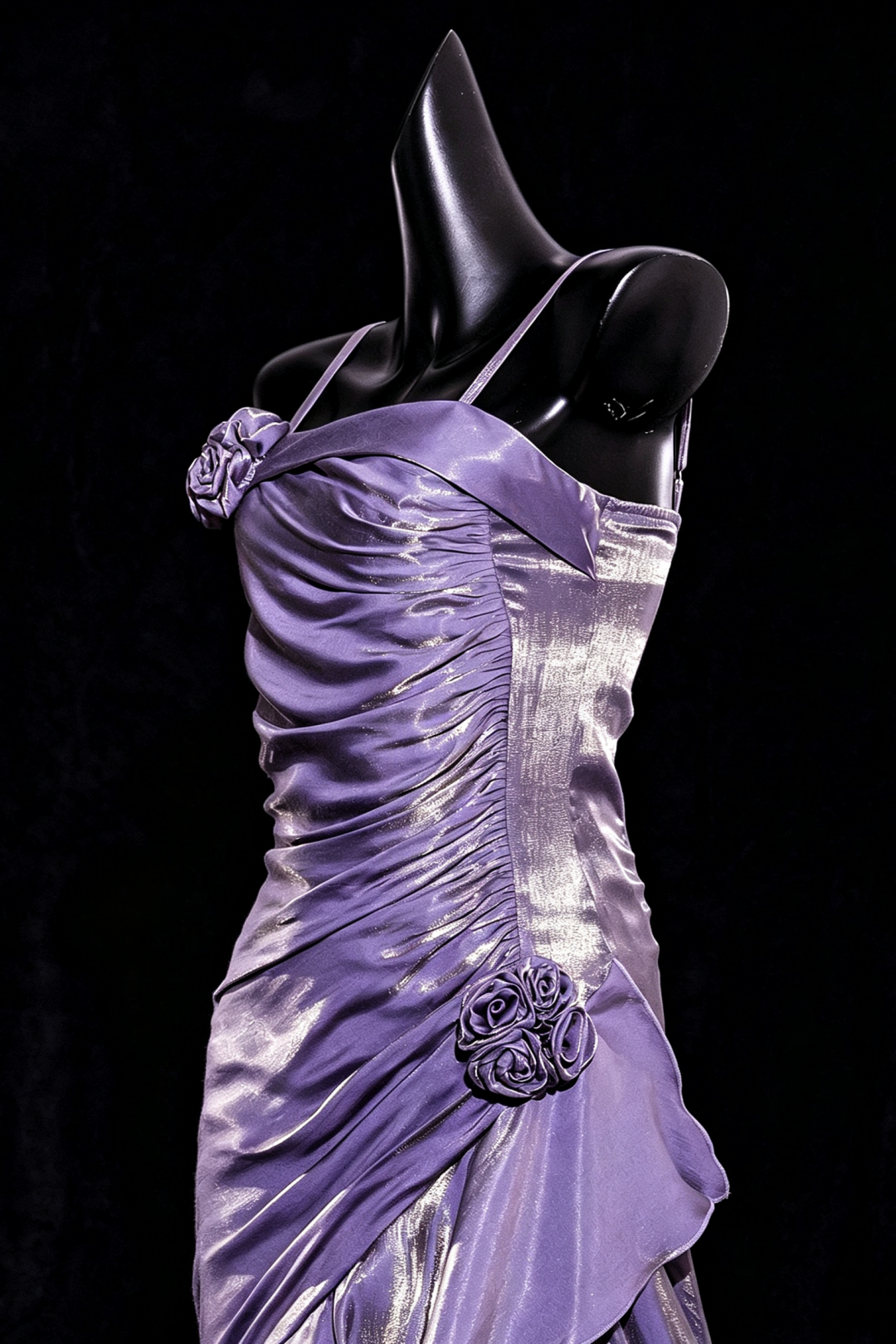 Spaghetti Strap Mermaid Formal Dress, 3D Floral Ruffled Gown for Party F0121
