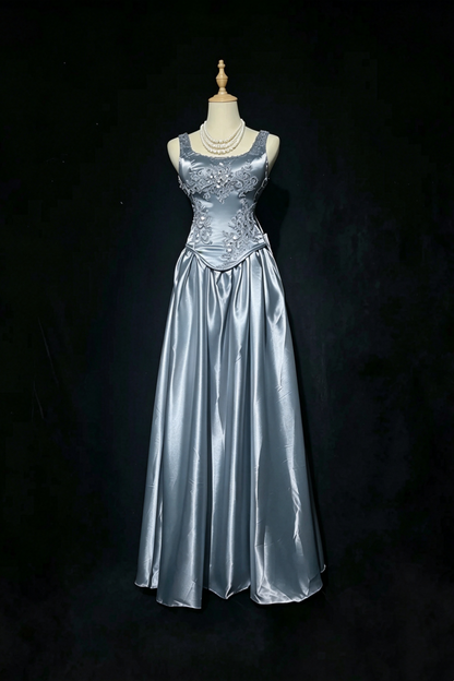 Prom Dress Corset Bodice Satin Evening Gown Multiple Colors For Special Occasion F0066