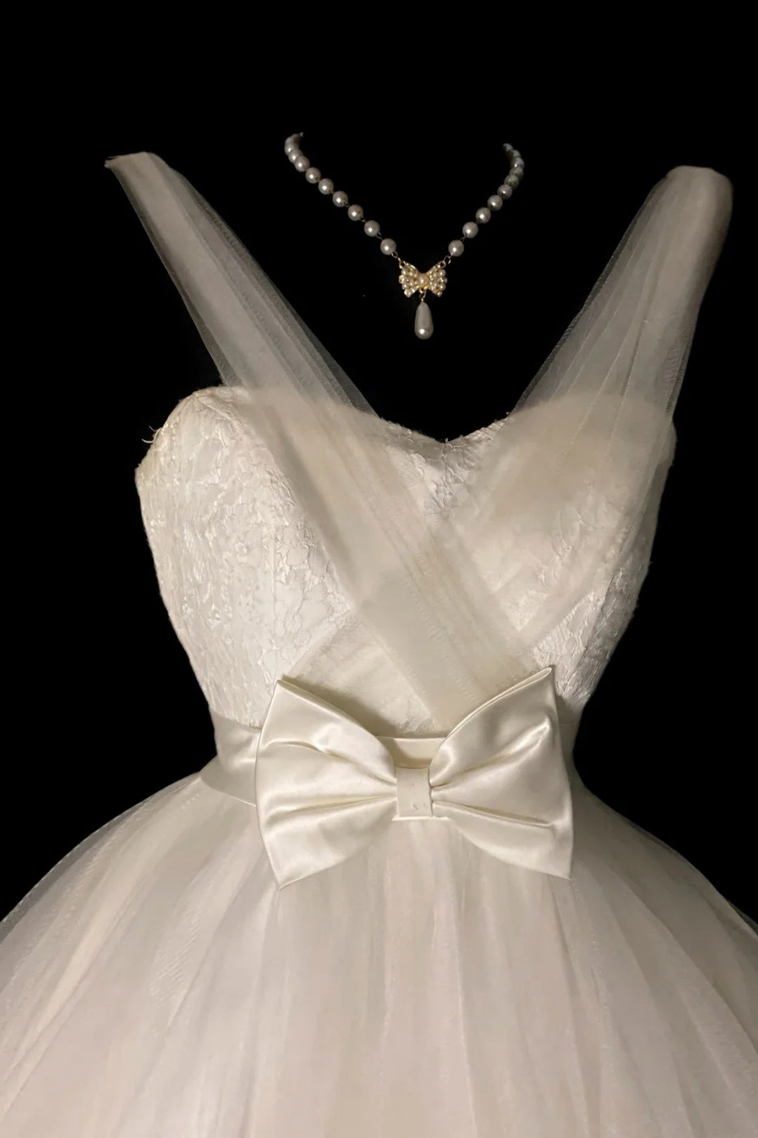 Lace Tulle Homecoming Dress Satin Bow Short Prom Party Gown F0090