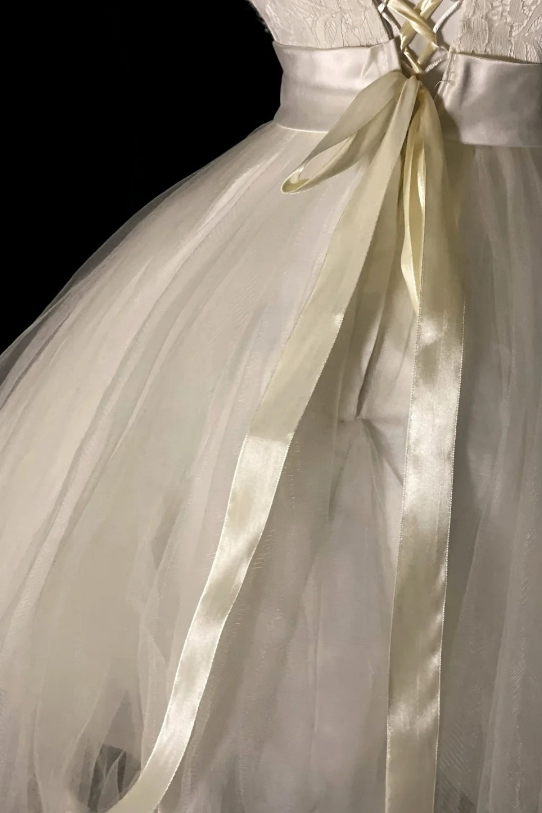 Lace Tulle Homecoming Dress Satin Bow Short Prom Party Gown F0090