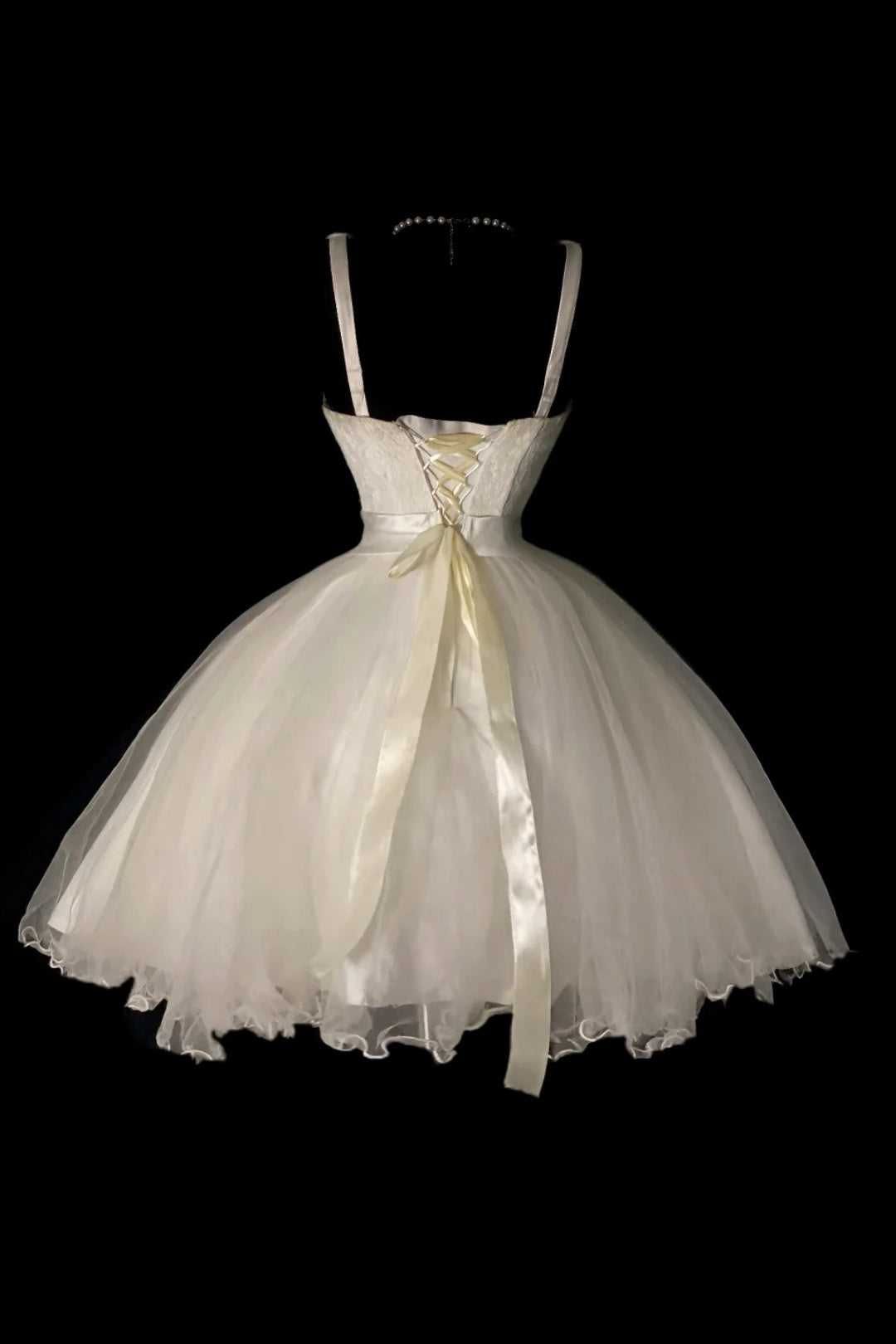 Lace Tulle Homecoming Dress Satin Bow Short Prom Party Gown F0090