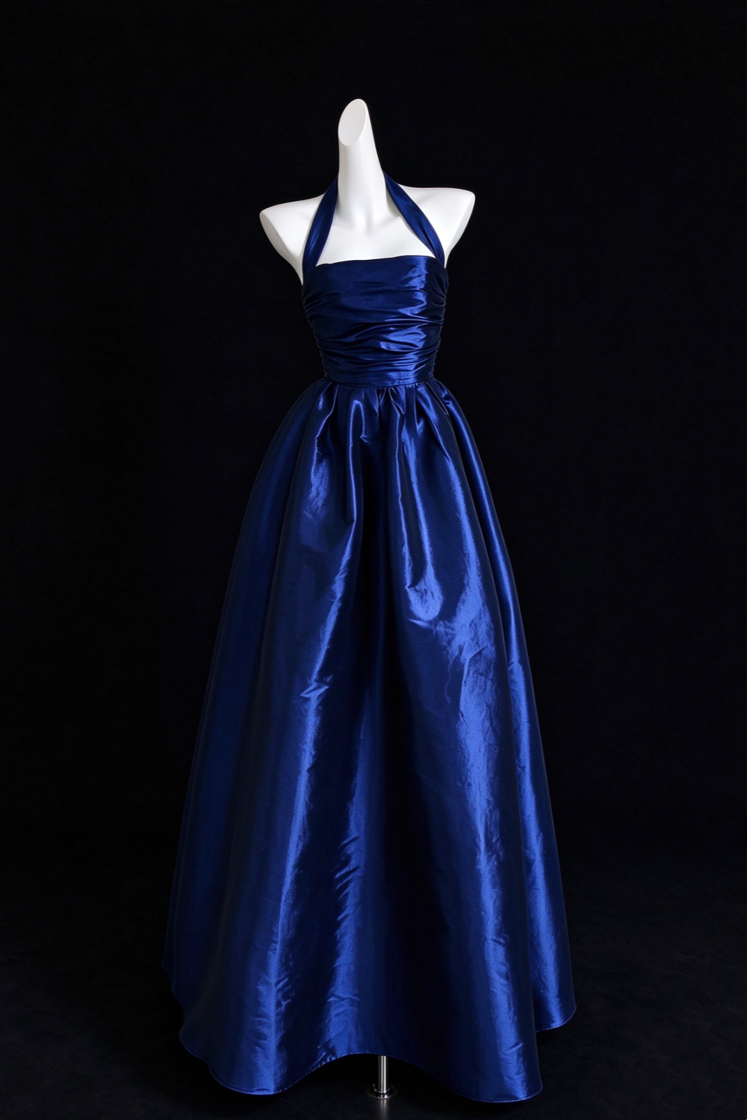 Navy Blue Halter A-Line Formal Evening Dress  F0532
