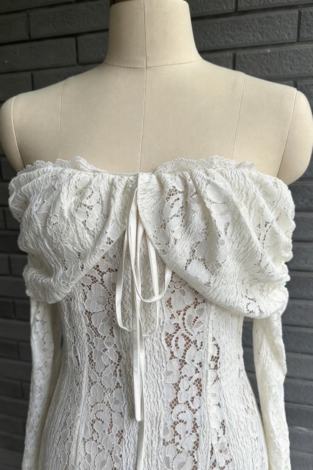 Off Shoulder Lace Mermaid Evening Dress Long Flare Sleeve Party Gown F0426