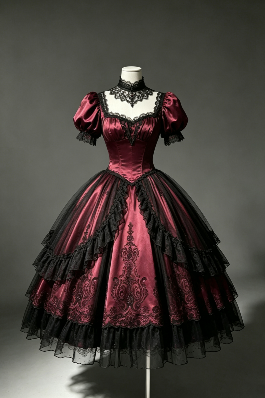 Original‑Designed Dress Lolita Gothic Victorian Lace Ball Gown F0049