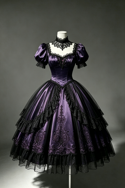 Original‑Designed Dress Lolita Gothic Victorian Lace Ball Gown F0049