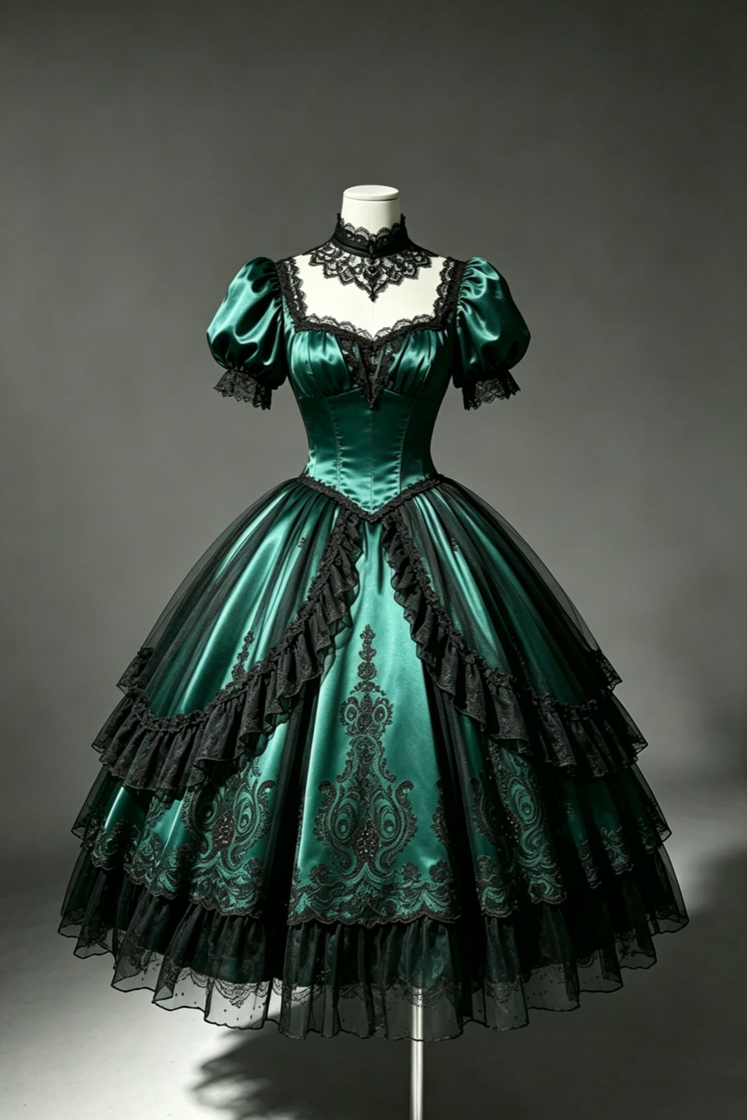 Original‑Designed Dress Lolita Gothic Victorian Lace Ball Gown F0049