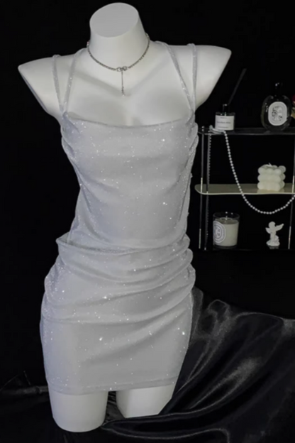 Women's Sexy Backless Spaghetti-Strap Glitter Dress Bodycon Strapless Party, Birthday, and Cocktail Attire 005