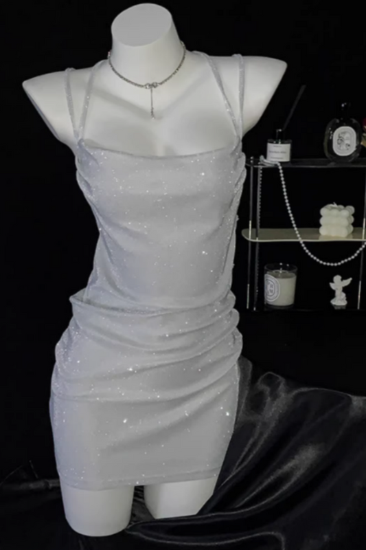 Women's Sexy Backless Spaghetti-Strap Glitter Dress Bodycon Strapless Party, Birthday, and Cocktail Attire 005