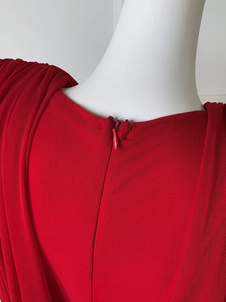 Red Deep V Mermaid Formal Evening Gown F0467