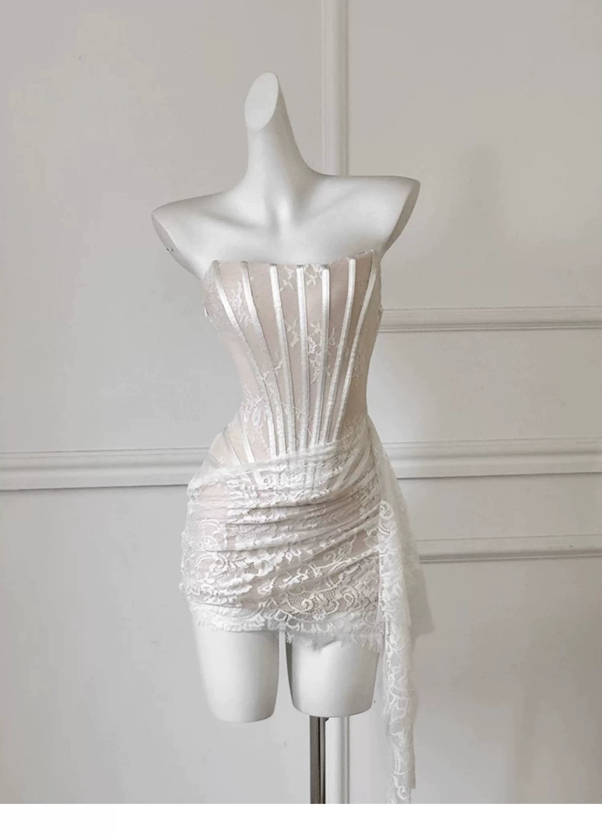 Strapless Lace Corset Mermaid Formal Dress F0450