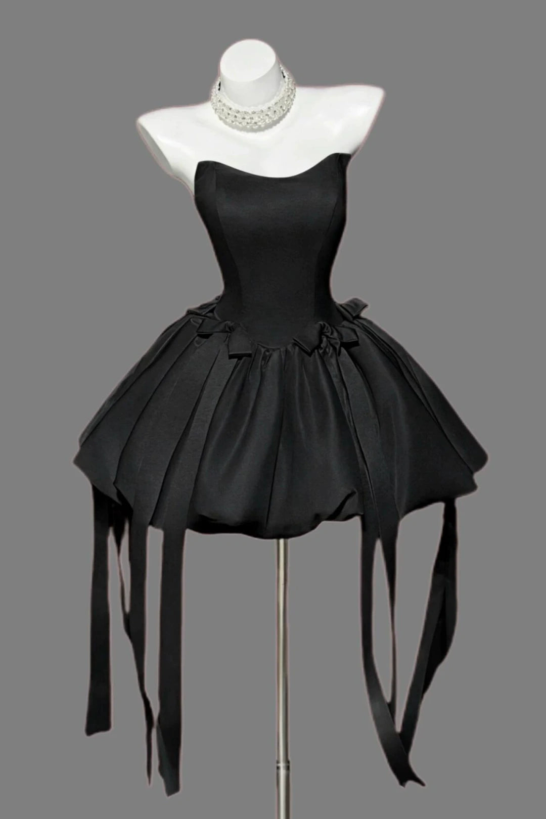 Strapless Sweetheart Satin Puffy Mini Homecoming Dress F0315