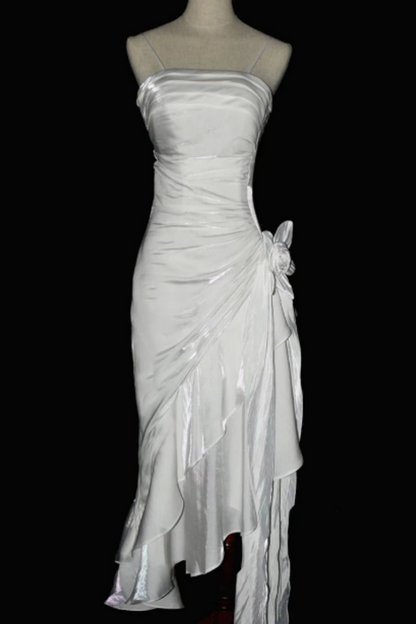 Vintage-inspired iridescent "mermaid" gown—a sophisticated, unique, and high-end statement piece perfect for formal celebrations L005