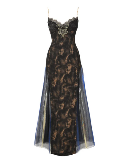 Vintage Gothic Mermaid Halloween Evening Dress F0498